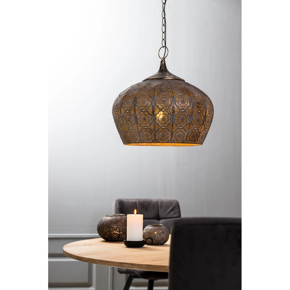 Lampe suspendue Emine Ø 43,5 cm marron Light & Living 8717807195342
