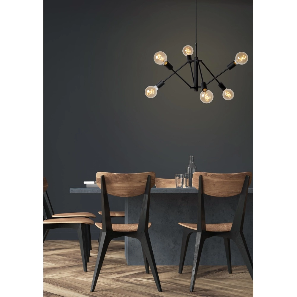 Lampe suspendue Lester Noirs à 6 feux Lucide 5411212211330