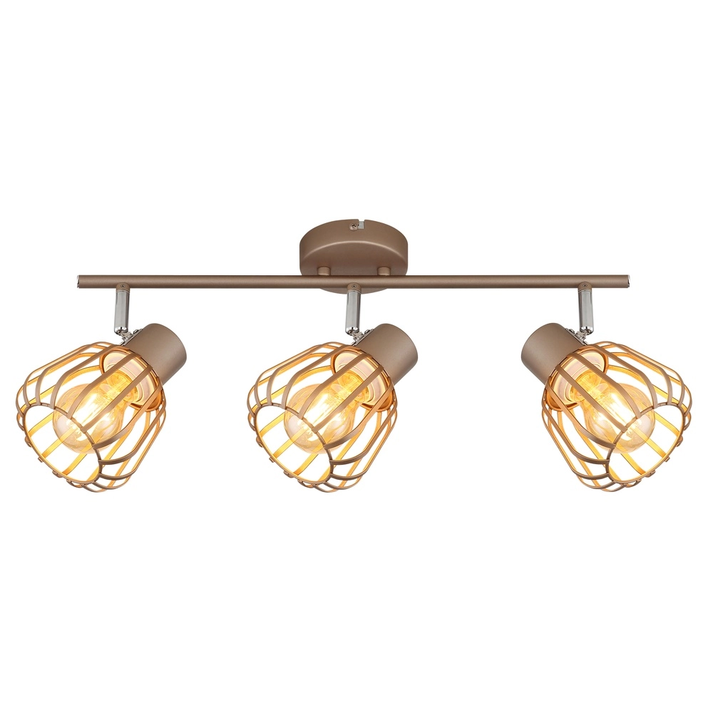 Lampe de plafond Olin 3 café brun clair Globo 9007371589579