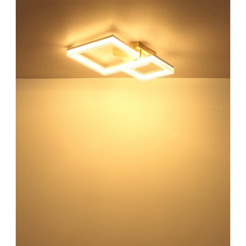 Plafonnier moderne Zara brun sable carré Globo 9007371576074