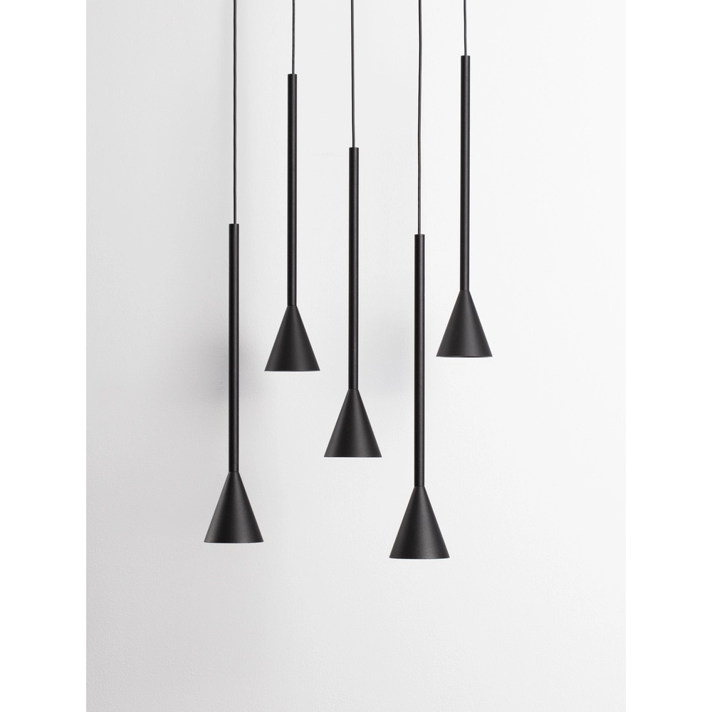 Suspension Net rond 5 lumières noir Lyora 5212017445322