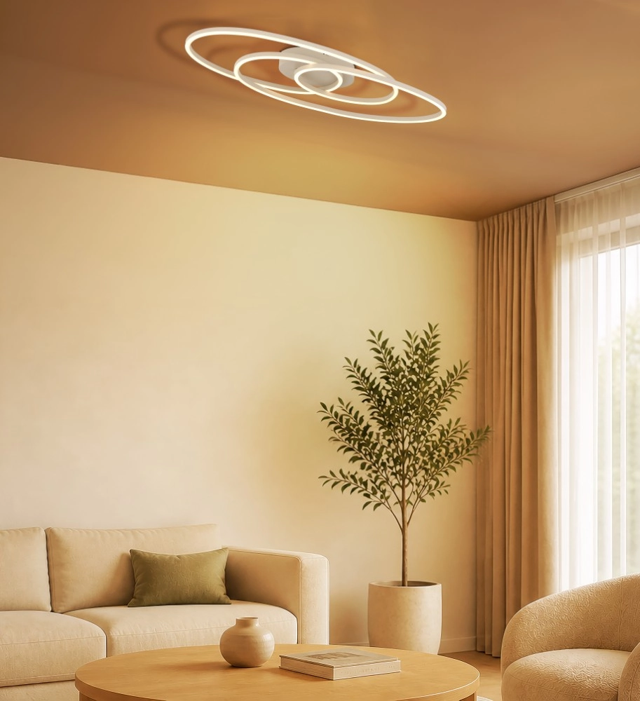 Lampe de plafond à design Spira brun sable Globo 9007371593347