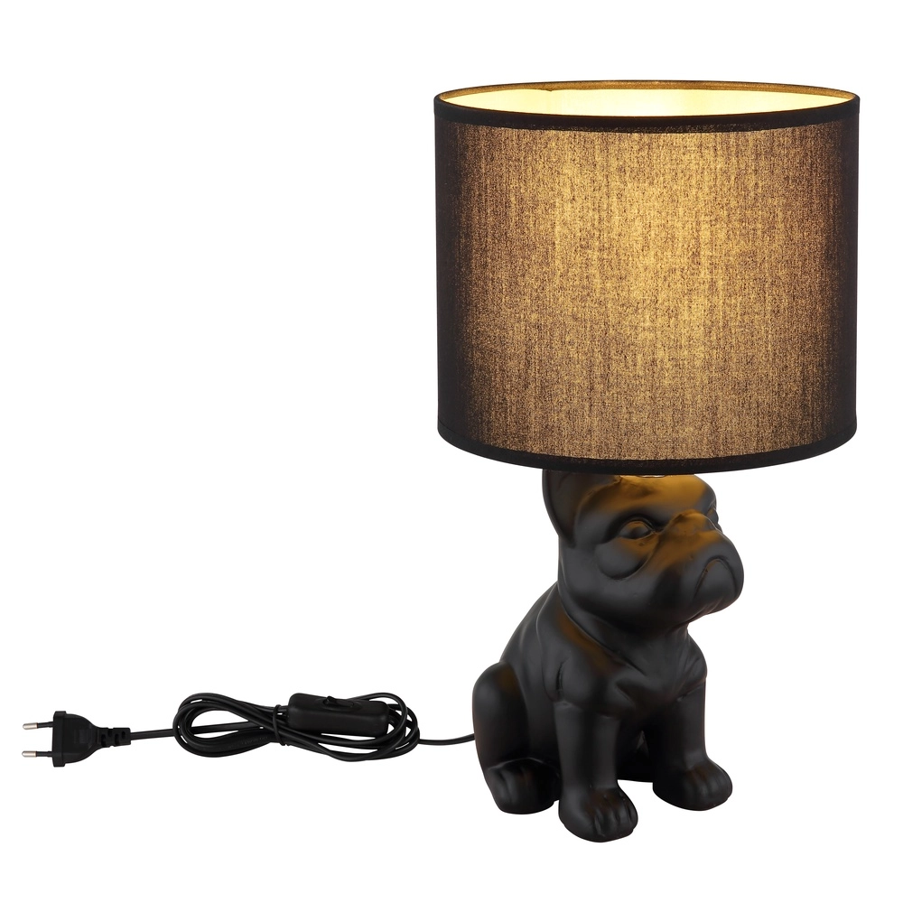 Lampe de table Dogo Noir de chien avec un bonnet Globo 9007371566686