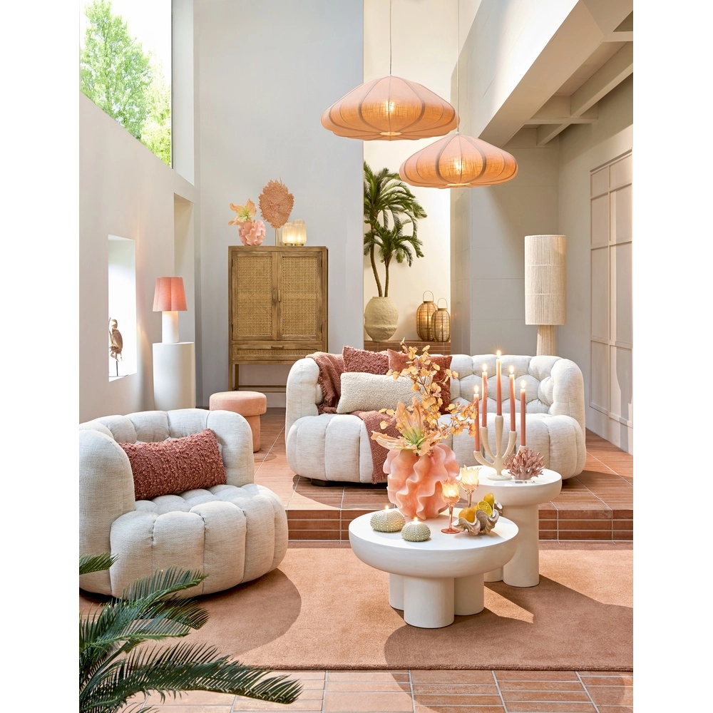 Lampe de table Musaby Forme organique - blanc et rose Light & Living 8717807784256