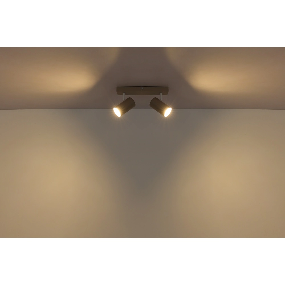 Spot de plafond à 2 lumières Robby brun sable Globo 9007371566457