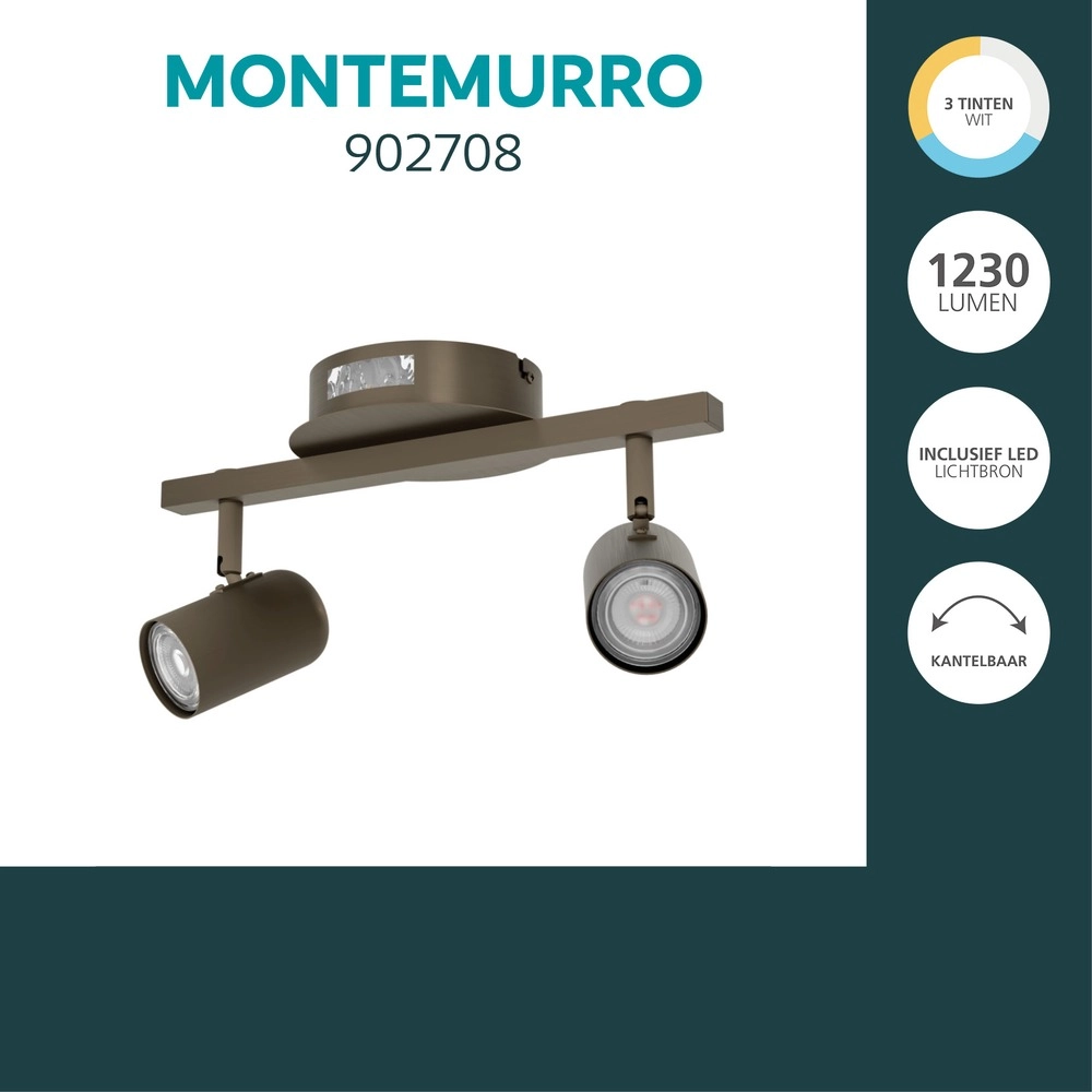 Emplacement monté en surface Montemurro 2-bronze foncé clair Eglo 9008606392247