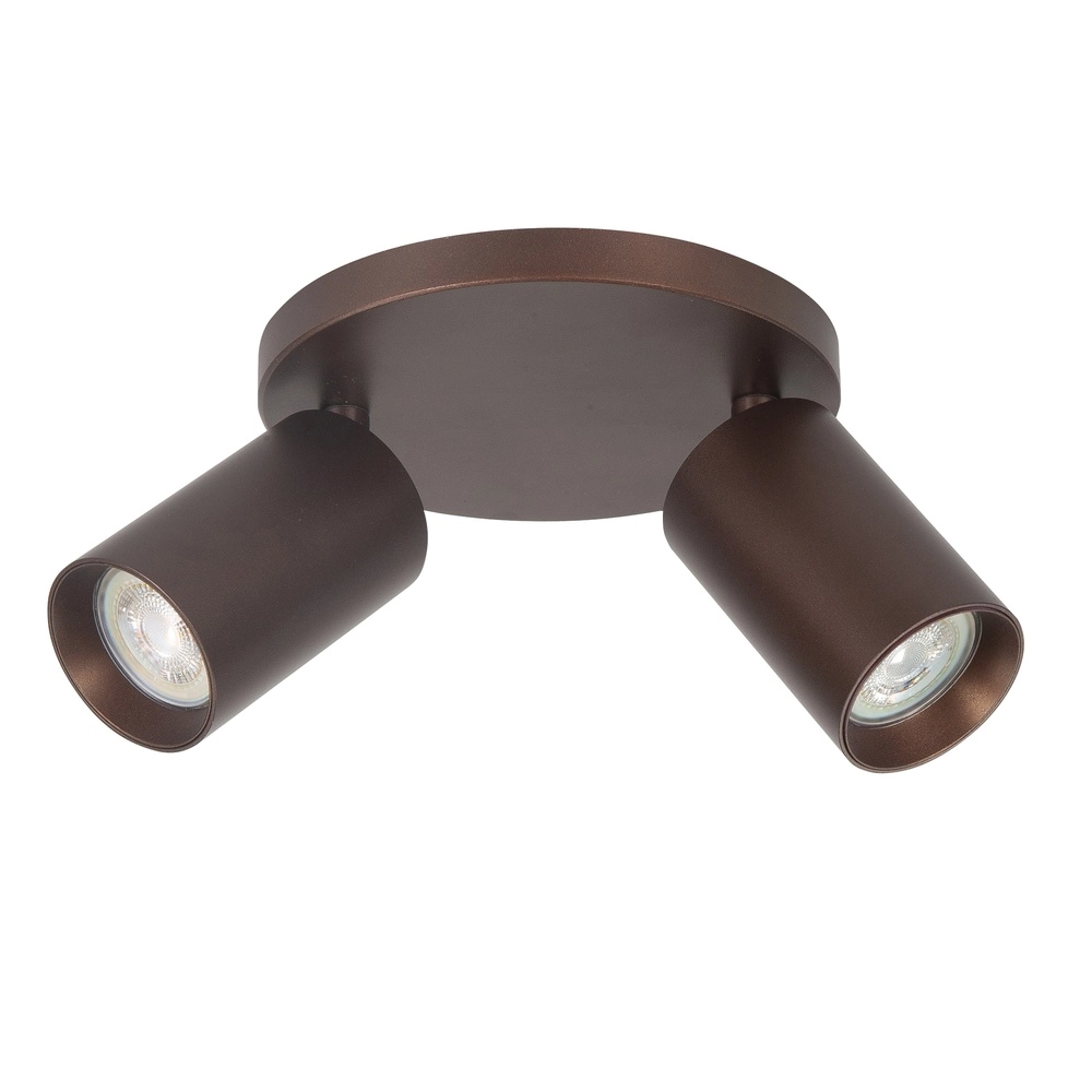 Spot monté en surface Mila 2 chocolats ronds légers