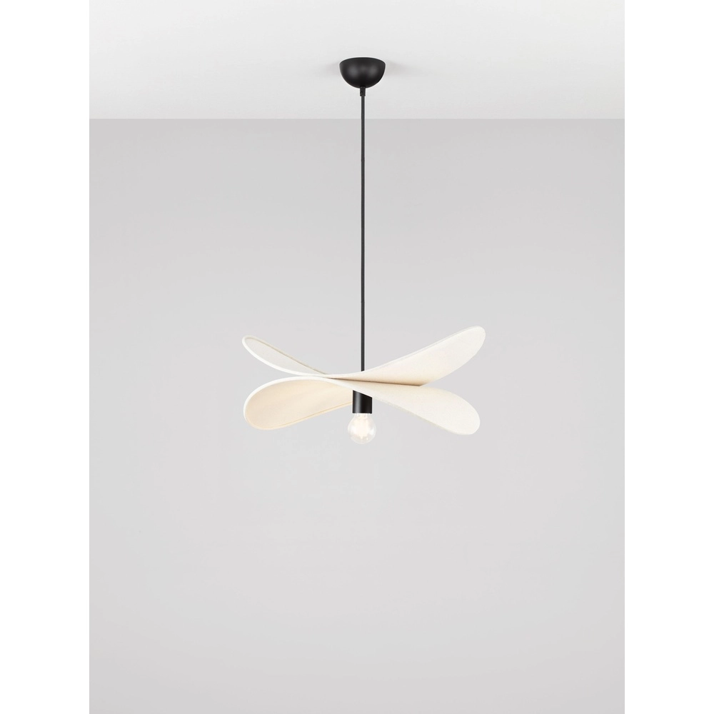 Lampe pendante moderne Luve noir avec beige Lyora 5212017493729