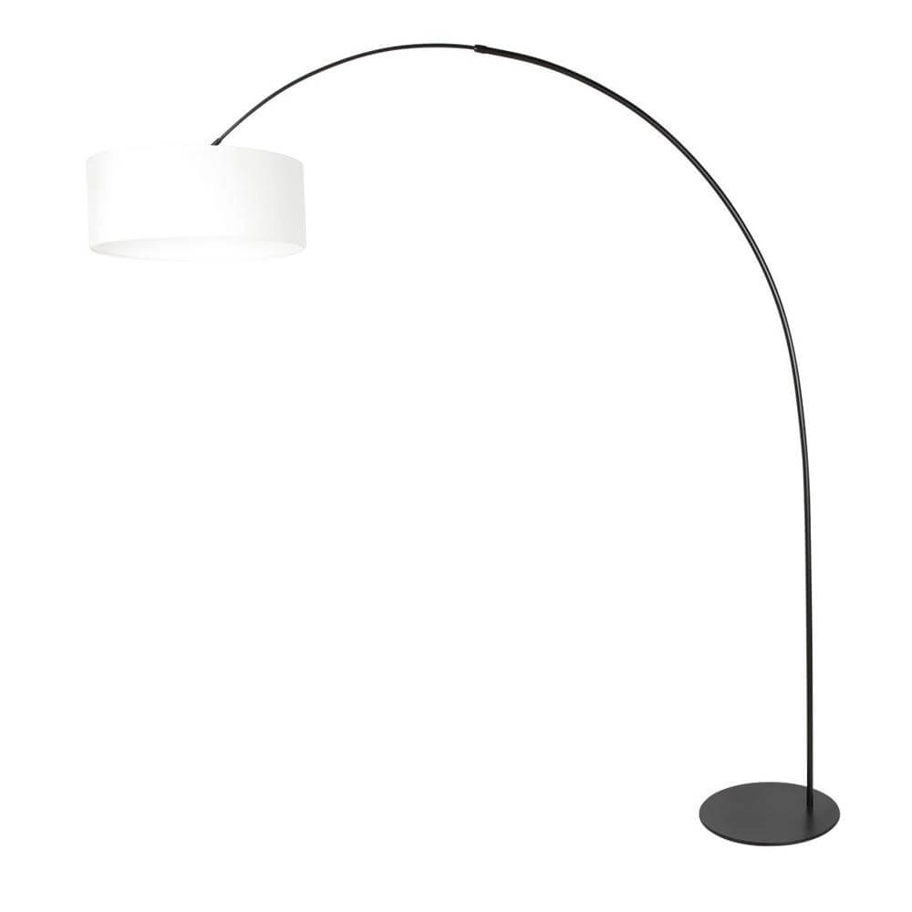 Lampadaire Curve noir avec abat-jour blanc Ø 50cm Steinhauer 8712746179415