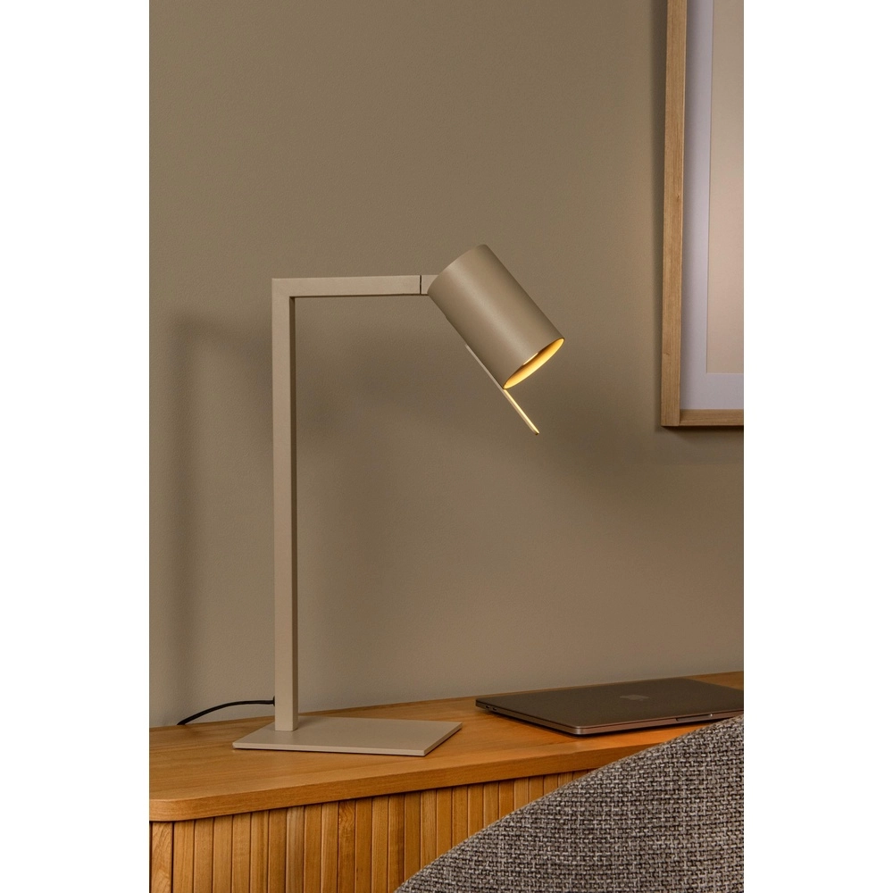 Lampe de bureau moderne Lesley brun sable Lucide 5411212032089