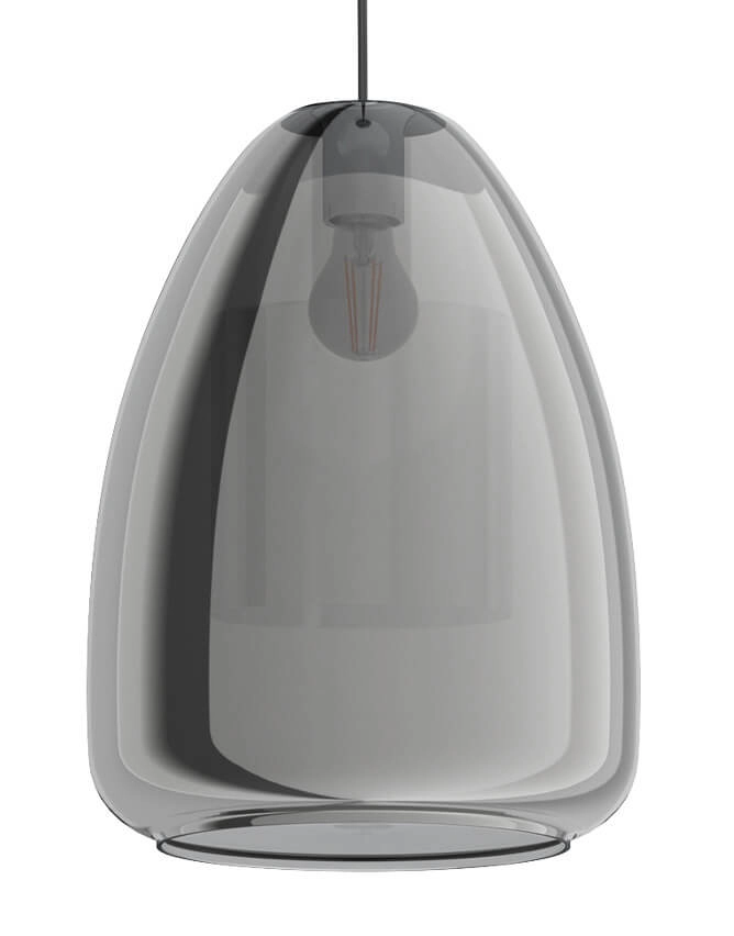Lampe à suspension en verre Chelvey noir avec verre fumé Eglo 9002759321673