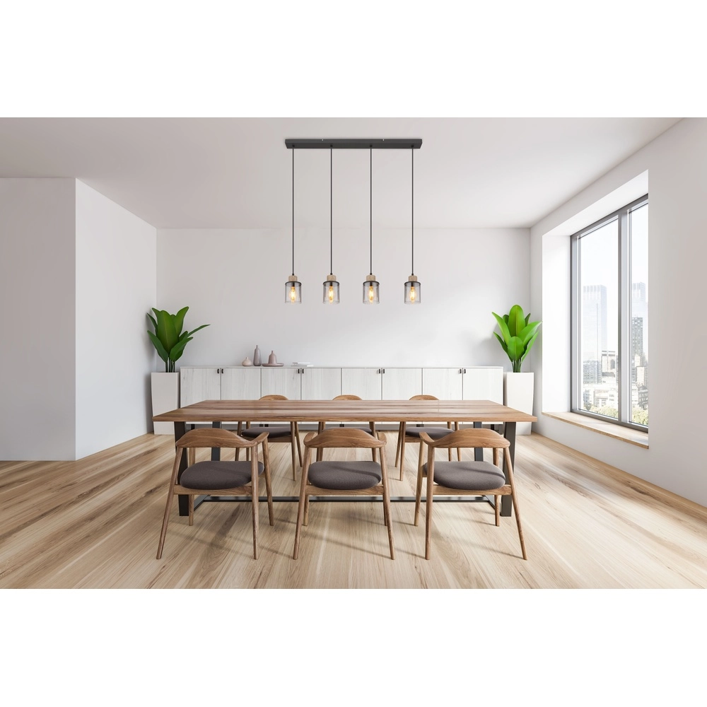 Lampe suspendue à 4 lumières Reid Noir Globo 9007371445264