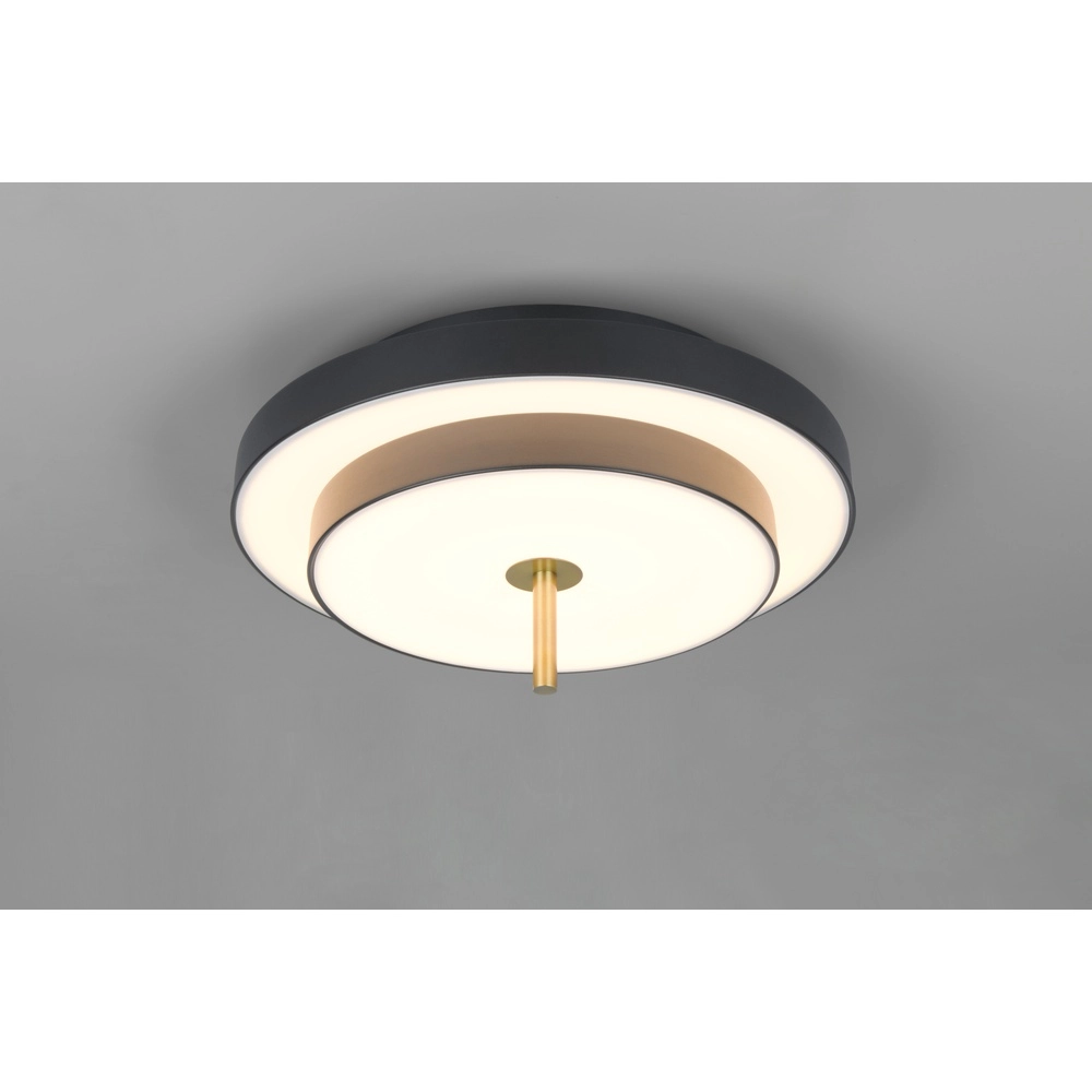 Plafonnier moderne Keaton noir avec or Ø 40cm Trio 4017807653687