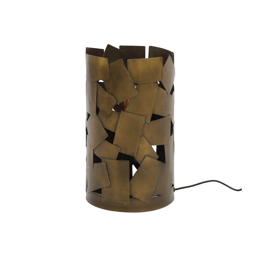 Lampe de table en bronze ancienne Patch Ø 23cm - 1x E27 Lyora 8716803511484