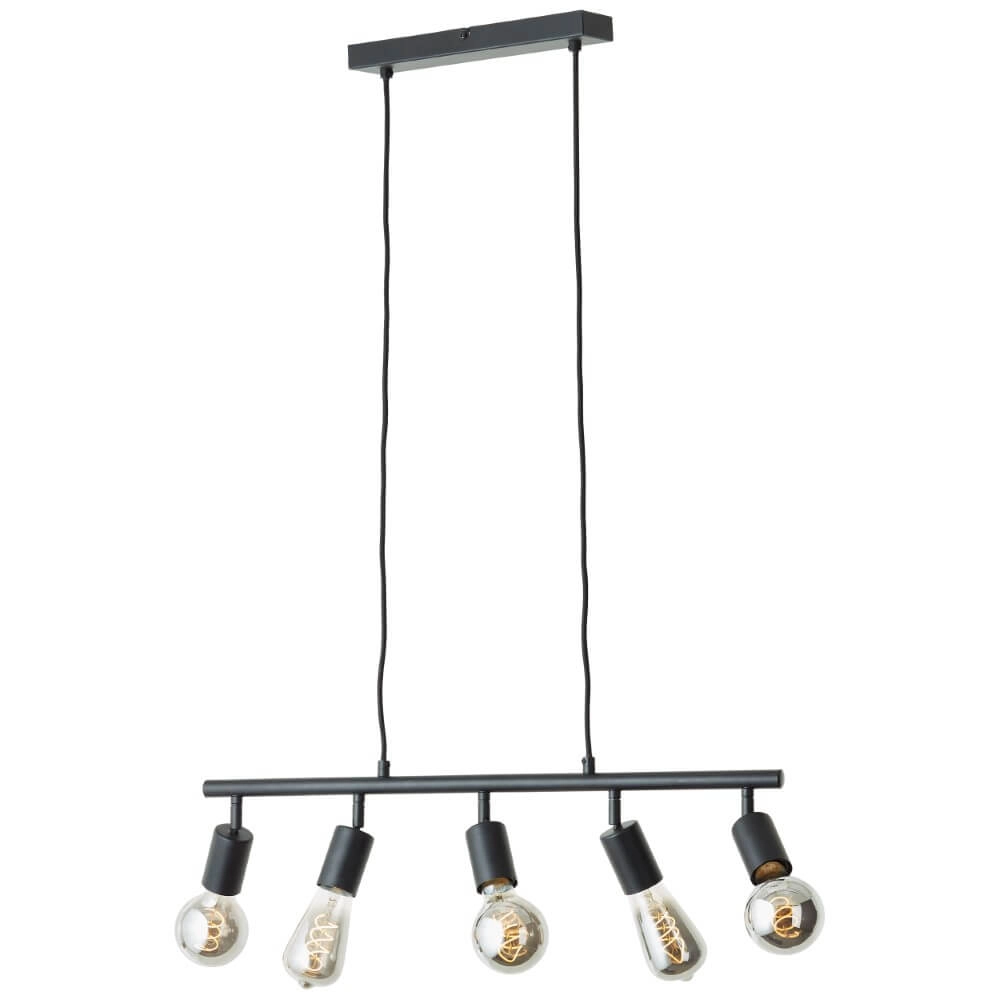 Lampe suspendue 5 lumières Tiffany orientable noir Brilliant 4004353406393