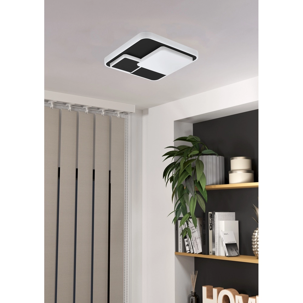 Lampe de plafond moderne Lepreso Carré noir Eglo 9002759756673