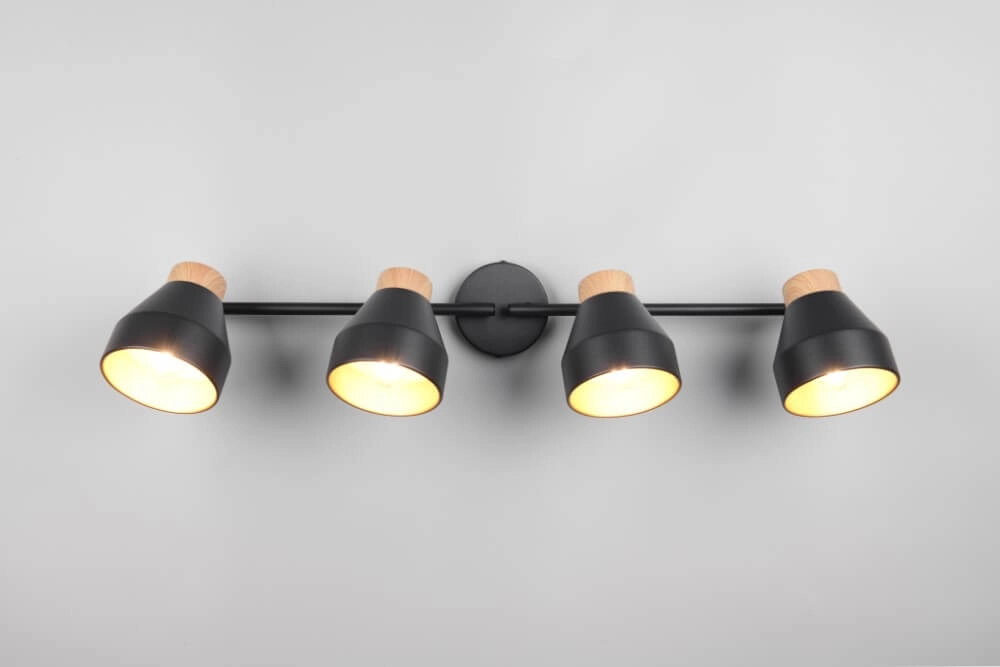 Plafonnier design 4 lumières Valentin noir Trio 4017807637434