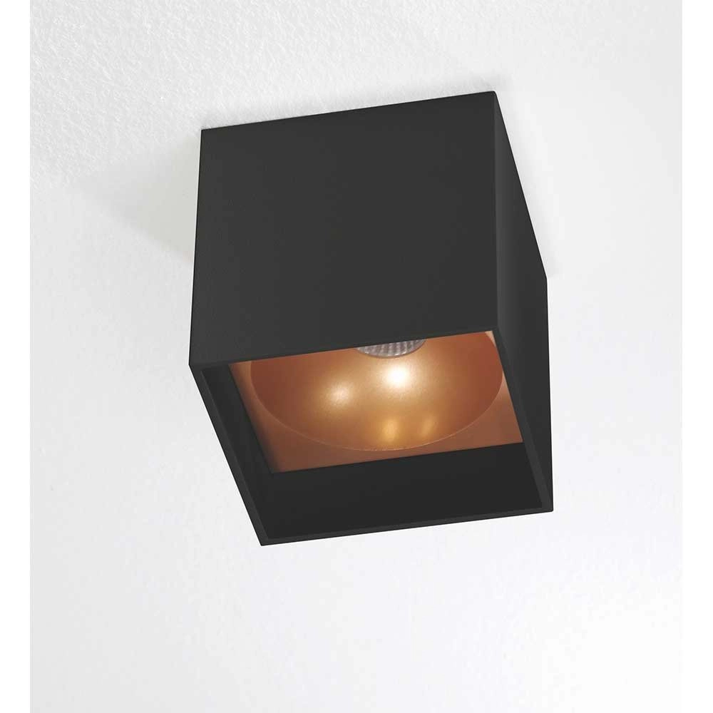 Spot LED noir Brock avec de l'or