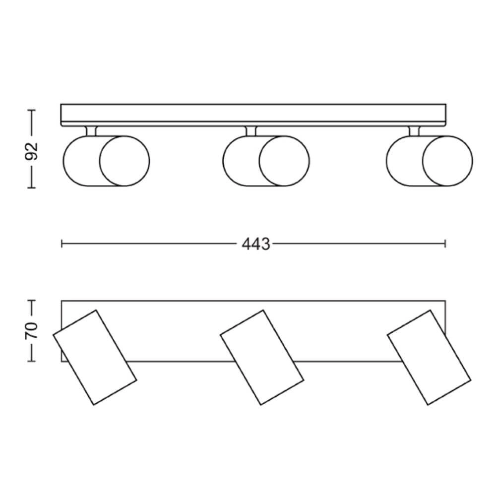 Spot de plafond blanc Kosipo 3 lumières Philips 8719514435254