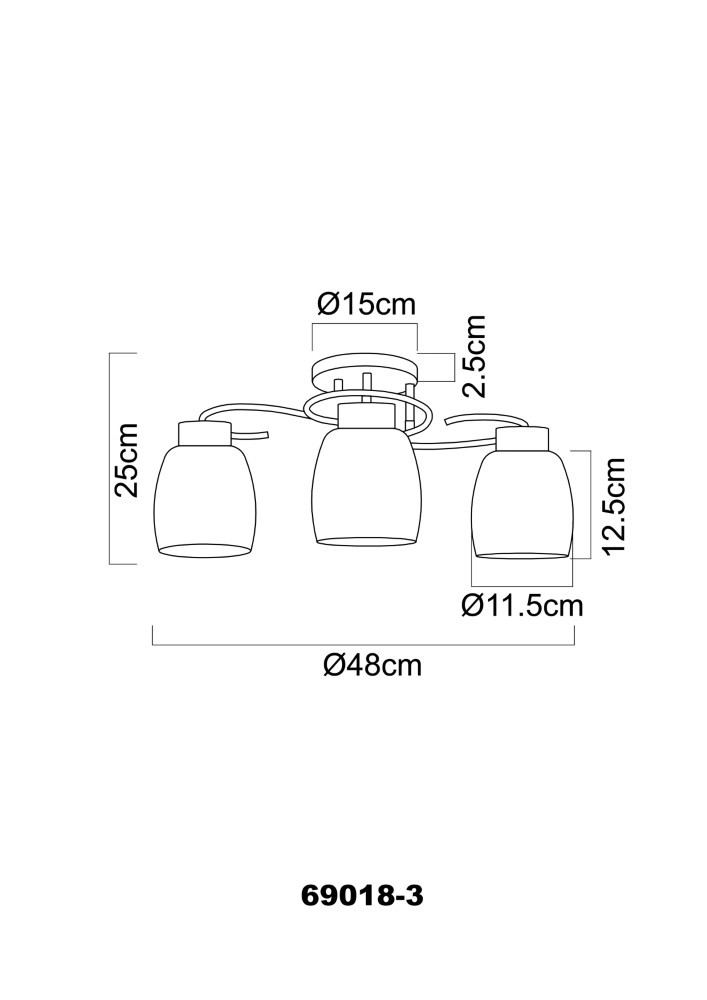 Lampe de plafond Pessoa Iv Noir Globo 9007371329045