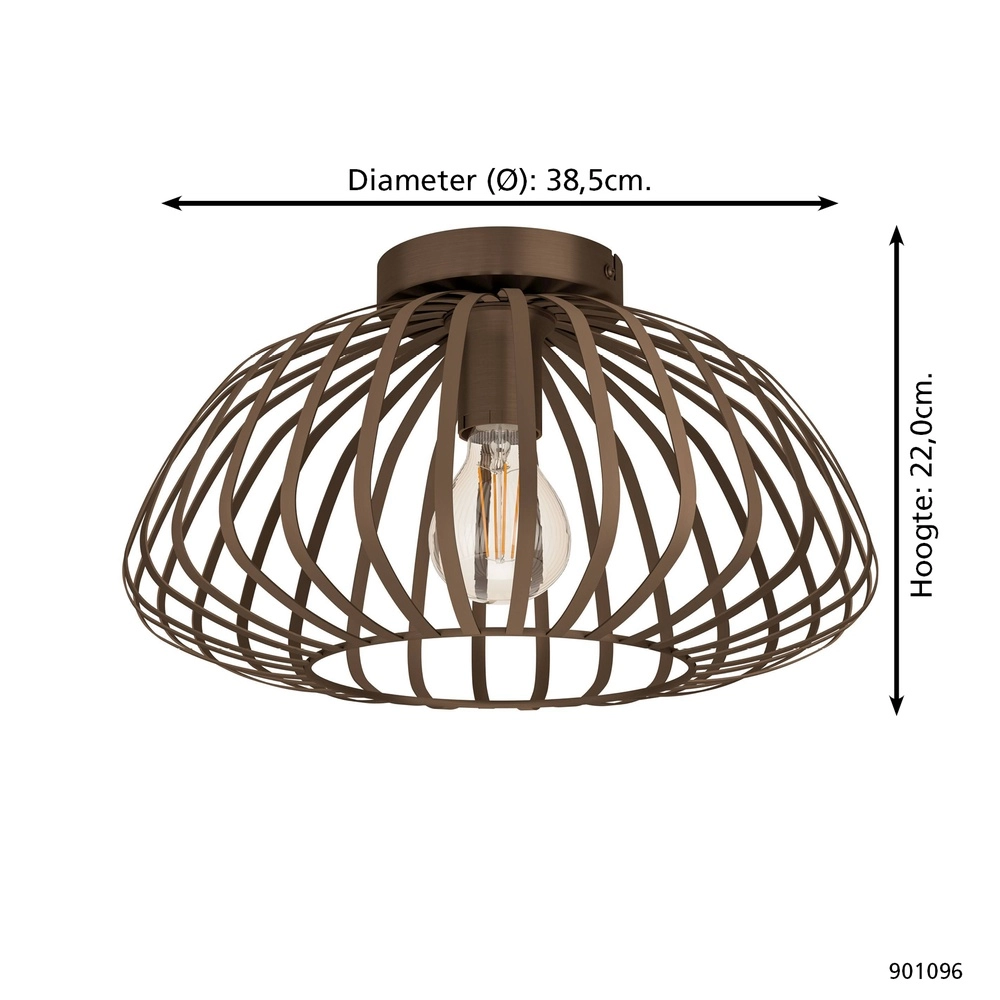 Lampe de plafond en bronze Espinal Ø 38,5cm - 1x E27 Eglo 9008606312573
