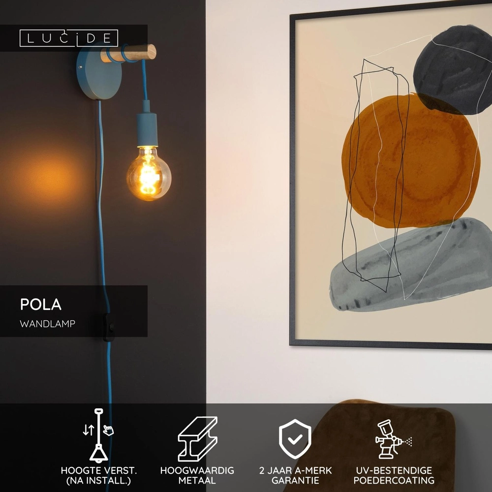 Lampe murale Pola bleu Lucide 5411212082930