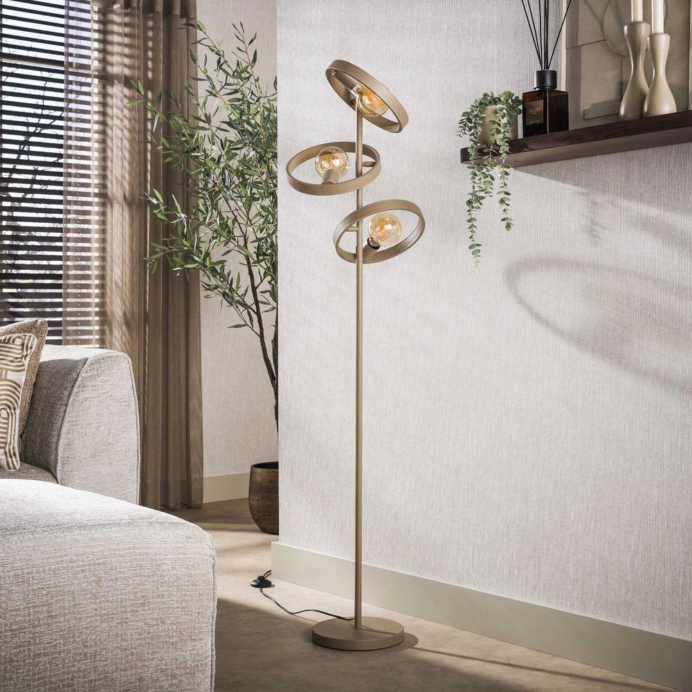 Lampe sur pied Rings Hover 155 cm de haut - sable Lyora 8716803513303
