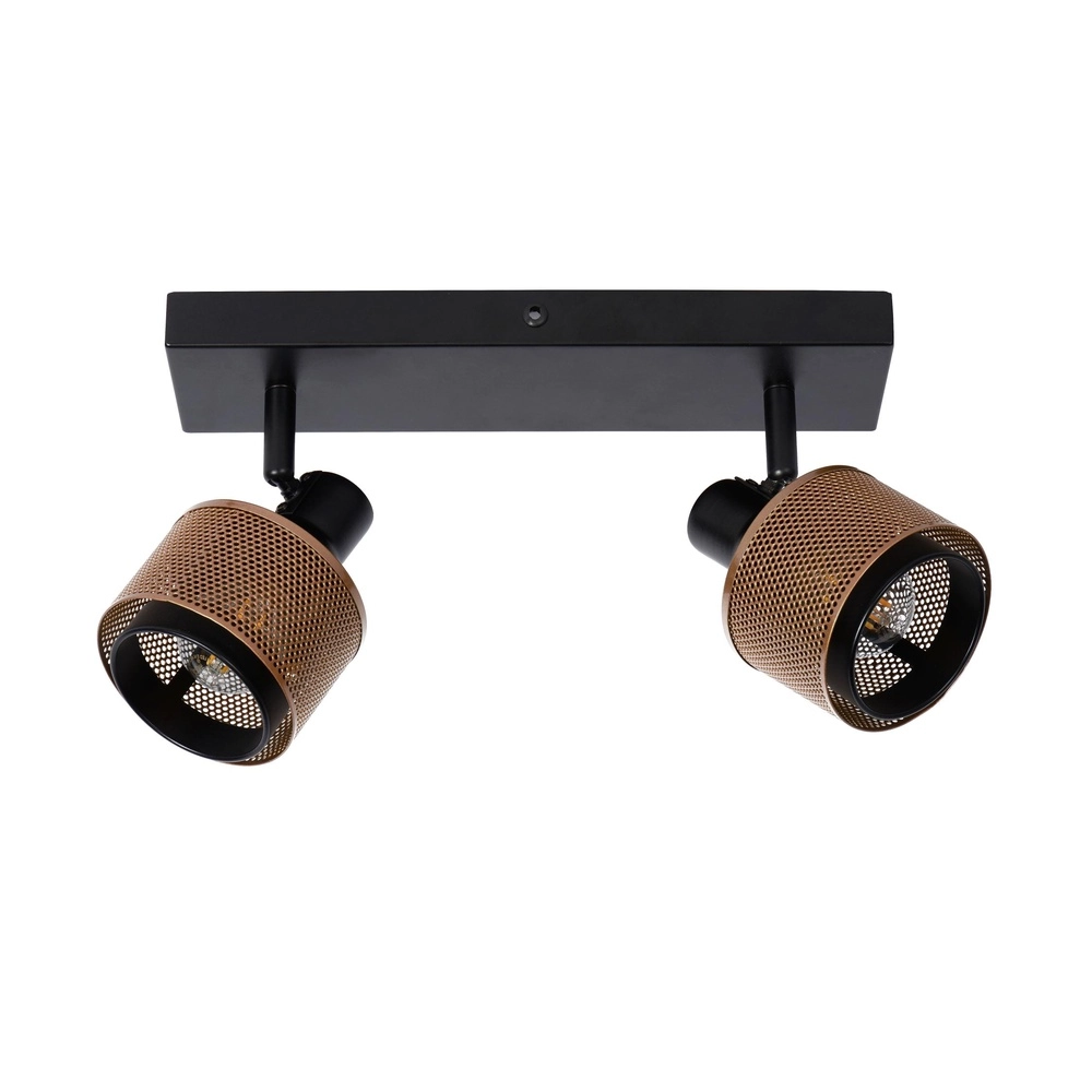 Lampe de plafond Rafa 2-noir clair avec cuivre