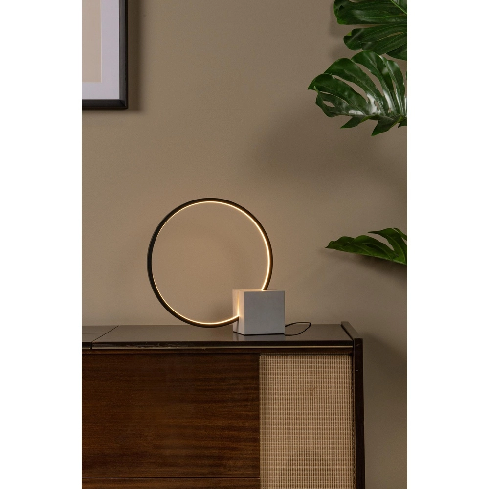 Lampe de table noire Cirkelis rond Ø 32cm Lucide 5411212051677
