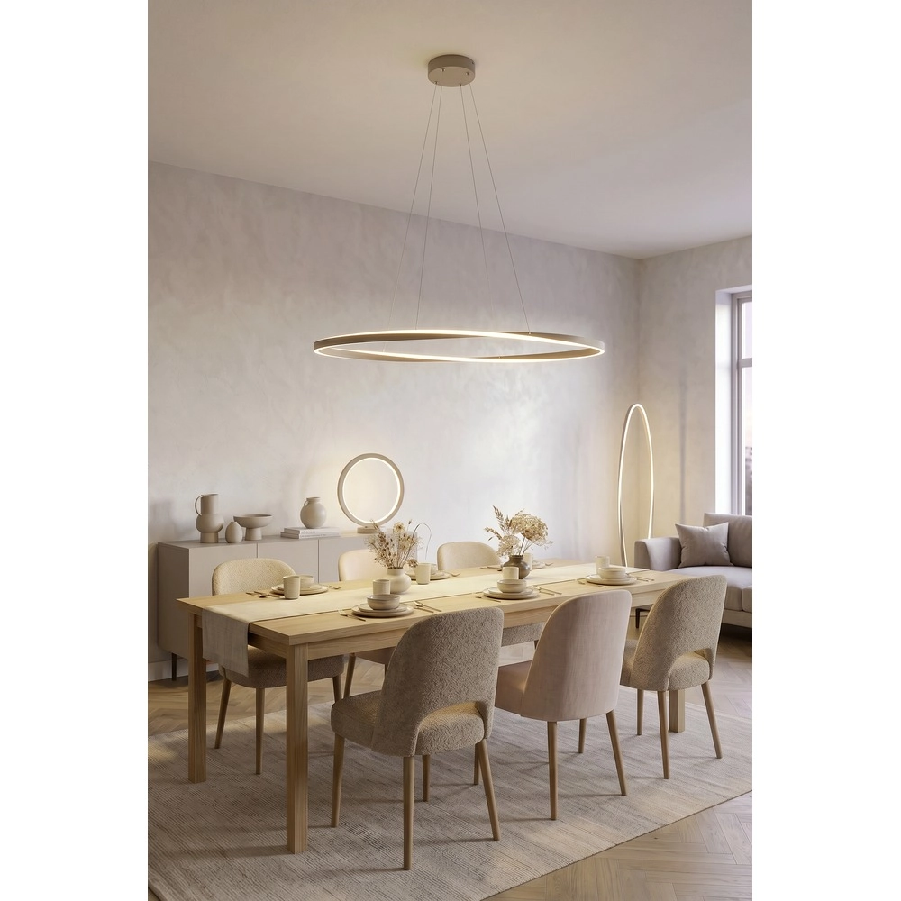 Lampe pendante de conception Camerota Ovale brun sable Eglo 9008606391370
