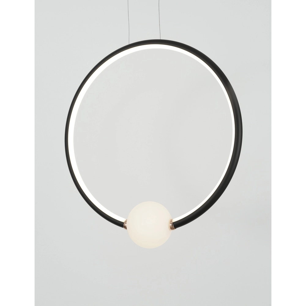 Suspension Celia noir avec rond blanc Lyora 5212017429377