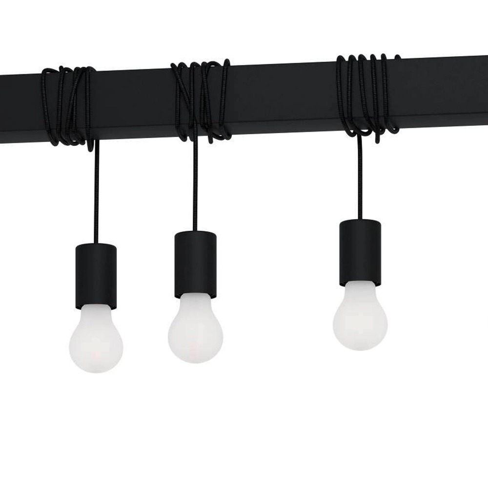 Lampe suspendue à 7 lampes Townshend-B Noir - table à manger Eglo 9002759399382