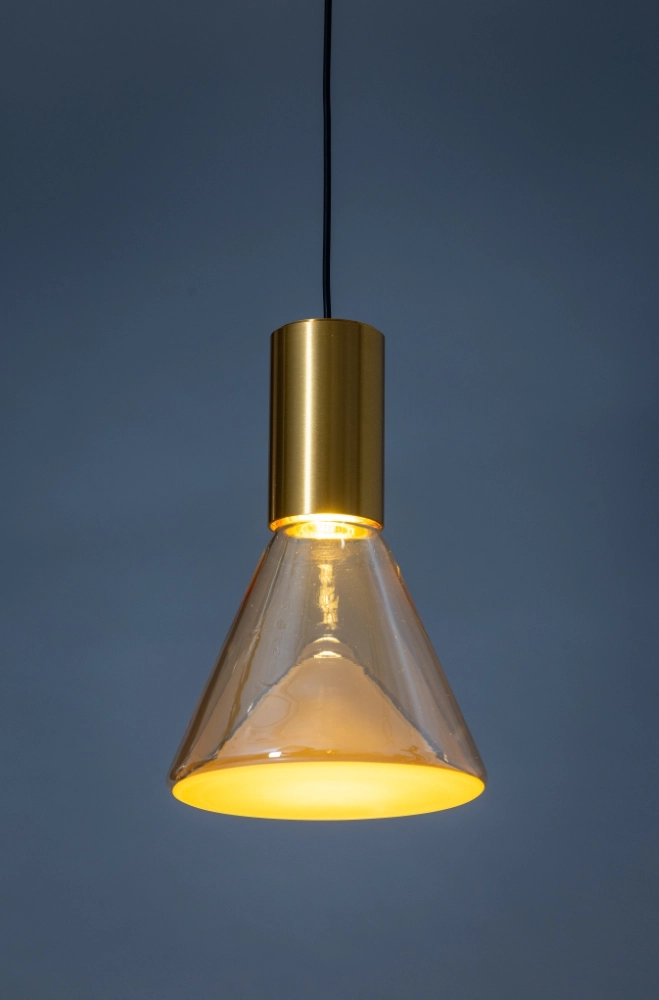 Lampe de table à manger à 9 lumières Lisa Or avec verre ambré ETH 8720195310211