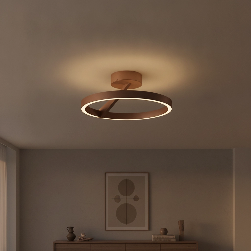 Lampe de plafond à design Oregon Ø 33cm - Bronze brossé