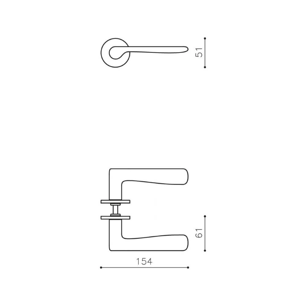 Poignée Plume sur rosace chrome Olivari 8714186511718
