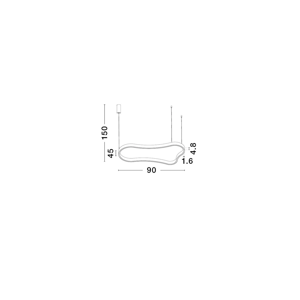 Suspension de forme naturelle Dussa blanc 90cm Lyora 5212017463043