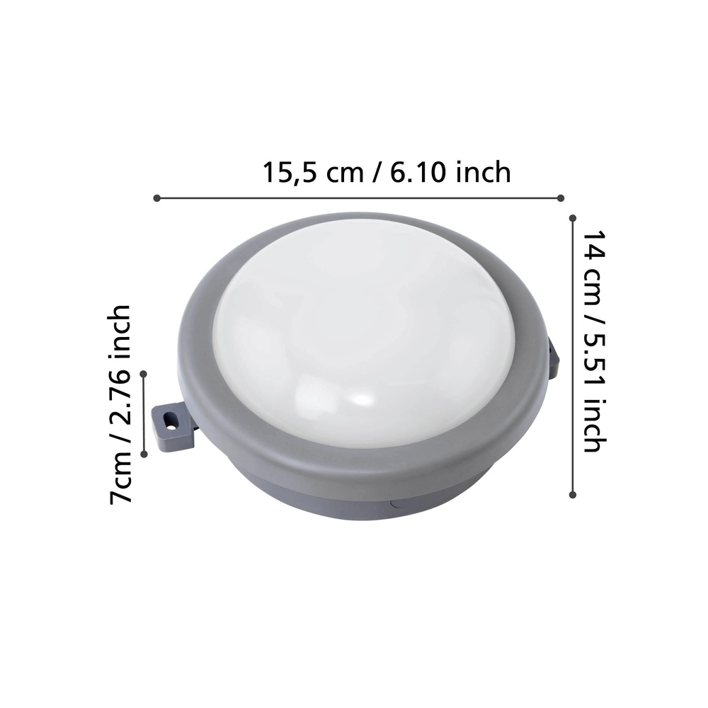 Lampe de plafond Pescolla Rond gris Eglo 9002759754624