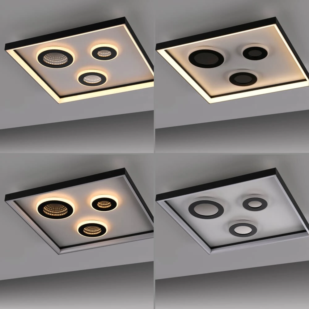 Plafonnier carré Dune noir Paul Neuhaus 4012248384916