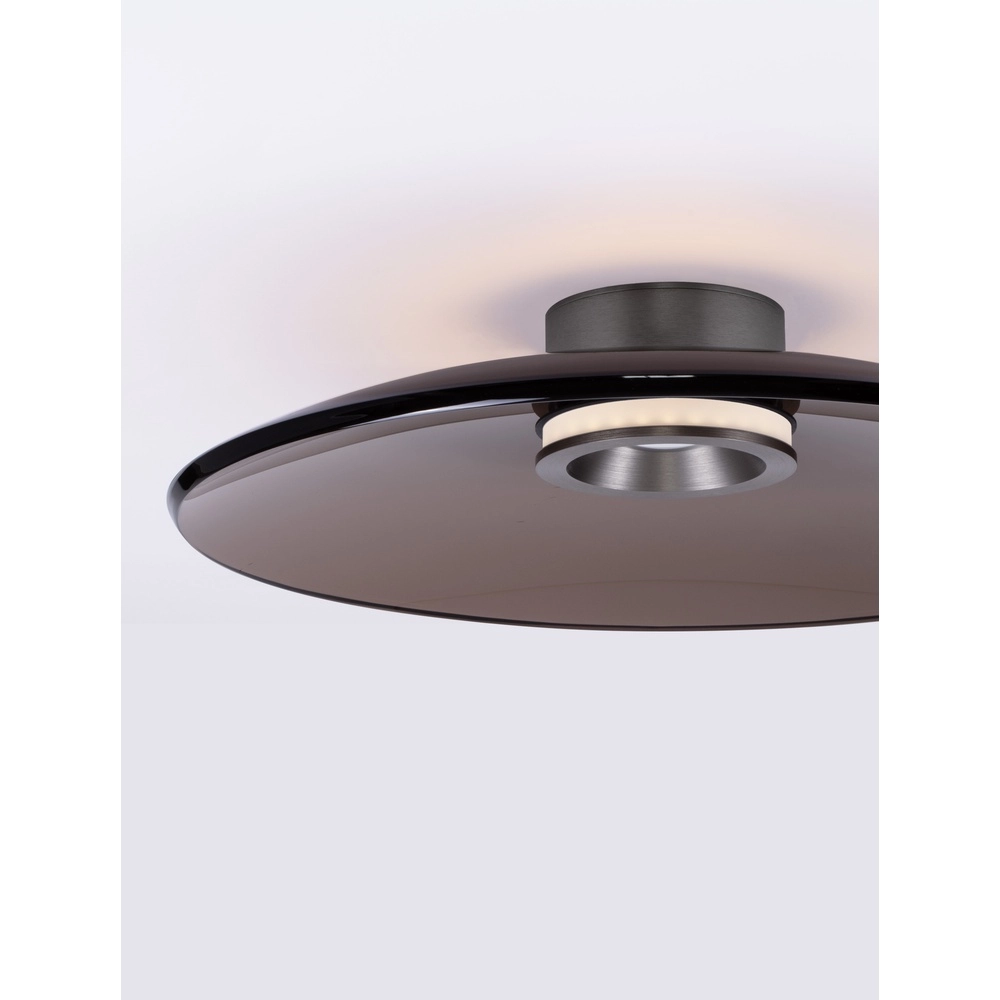 Plafonnier Esti verre marron Ø 50cm Lyora 5212017461834