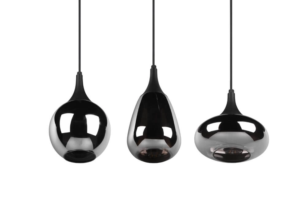 Lampe suspendue 3 lumières Lumina avec verre fumé Trio 4017807542271