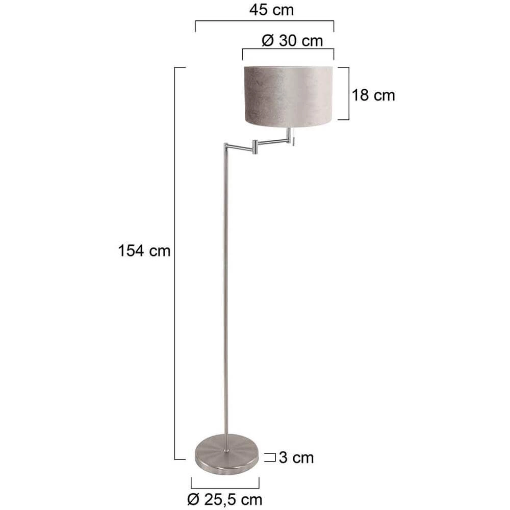 Lampadaire Bella métal avec abat-jour argenté Steinhauer 8712746174502