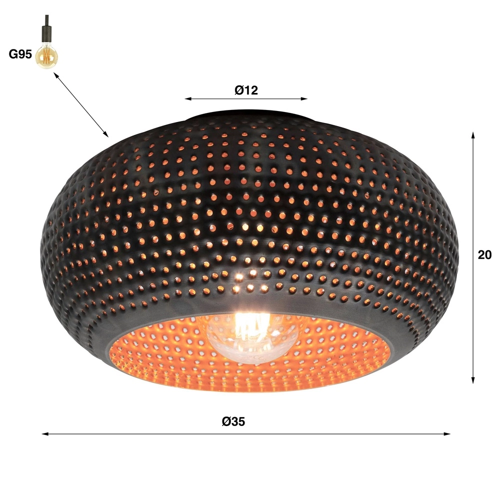 Lampe de plafond à trou Punch Ø 35cm - E27 Lyora 8716803512801