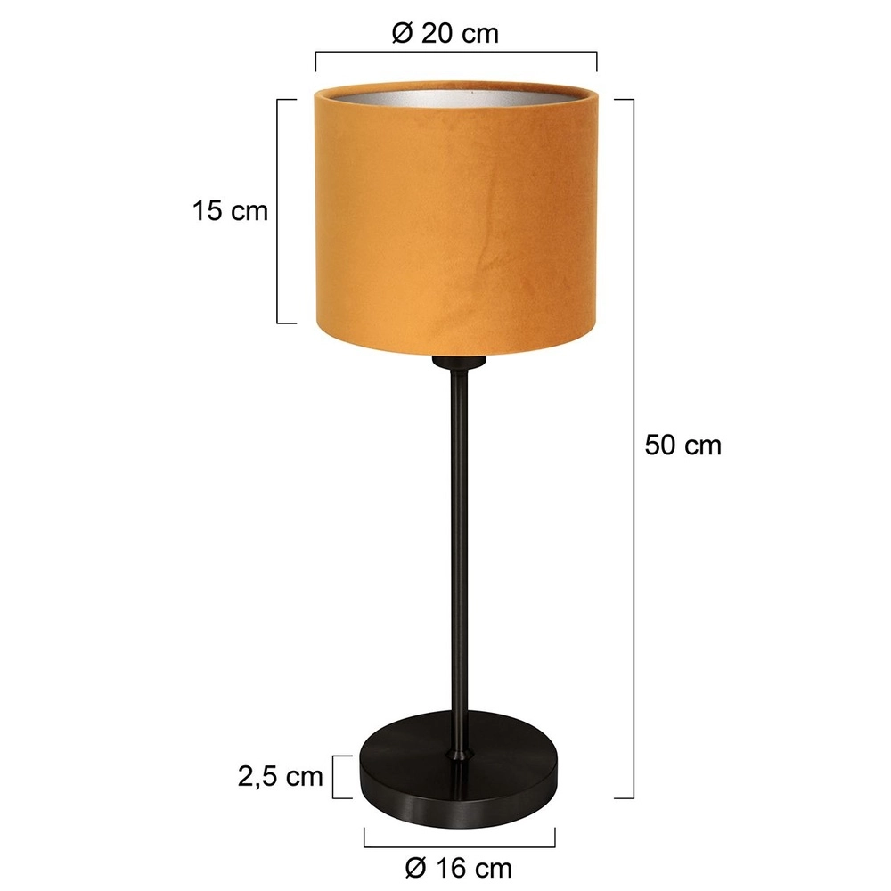 Lampe de table noire Noor avec capuchon doré Steinhauer 8712746182187