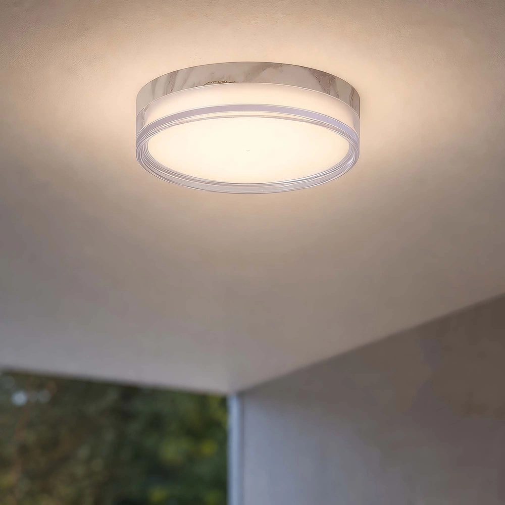 Lampe de plafond Button Ø marbre blanc de 30 cm Searchlight 5,05342E+12