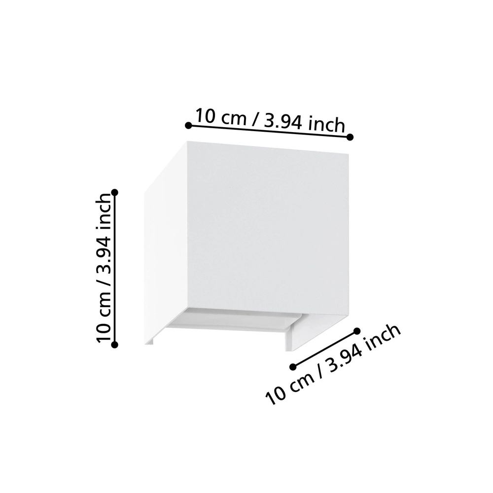 Spot mural en LED Valmontone Haut et Descente - Blanc Eglo 9008606315970