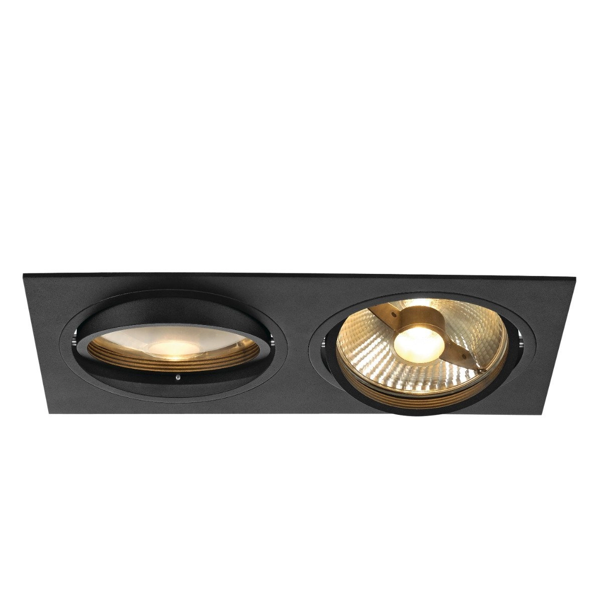 Spot encastrable New Tria ES111 2 lumières noir avec ressorts de serrage