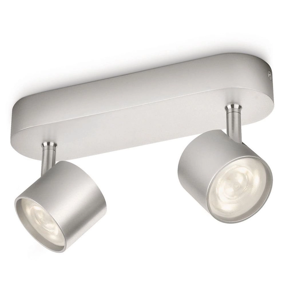 Spot de plafond LED My Living Star Gris métallisé à 2 lumières