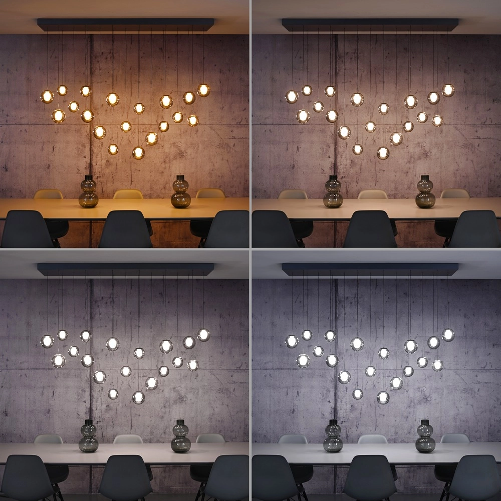 Lampe pendante à 19 lampes Pure Popup Gris mystique Paul Neuhaus 4012248396698