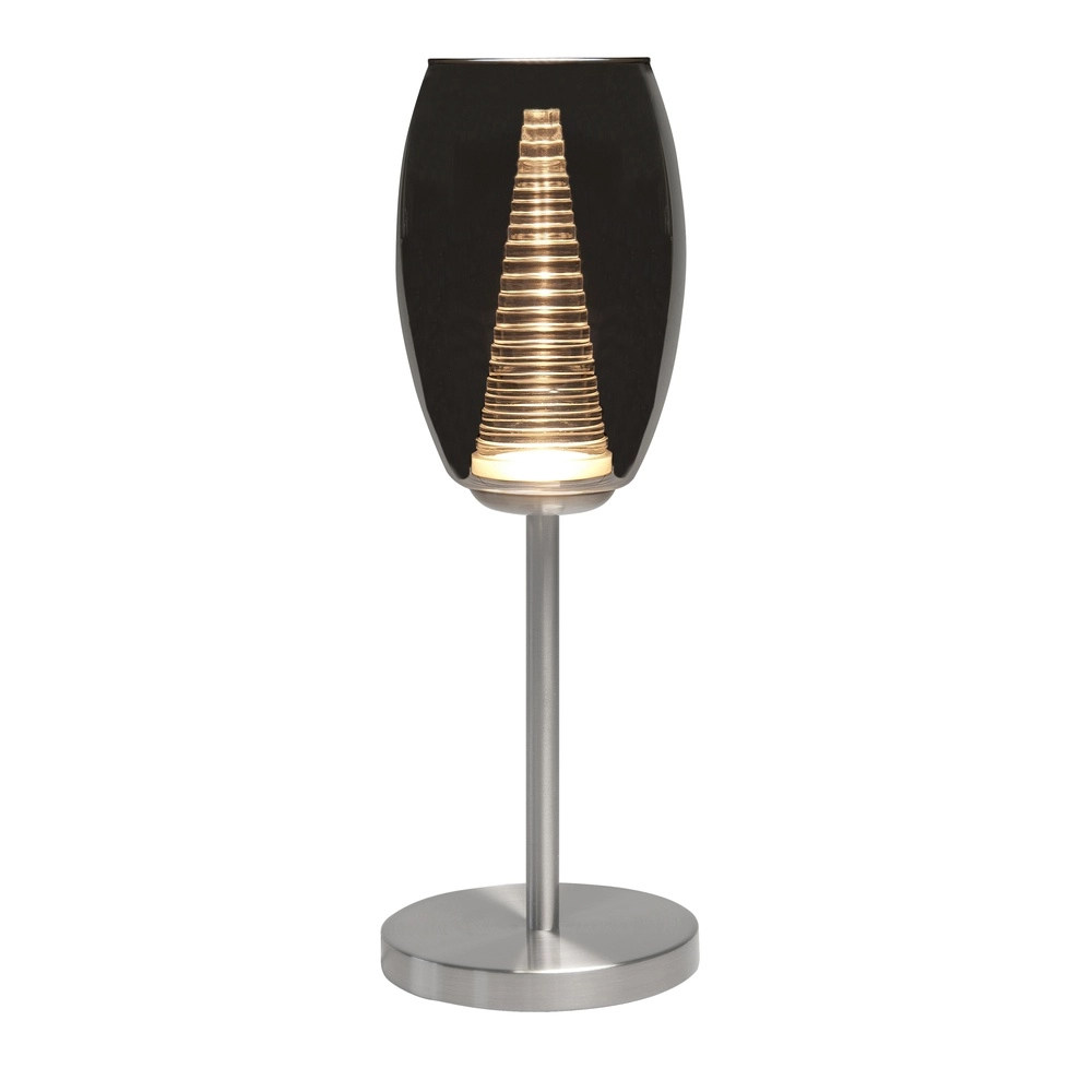 Lampe de table Nebula nickel avec verre fumé Lampe de table Nebula nickel avec verre fumé
