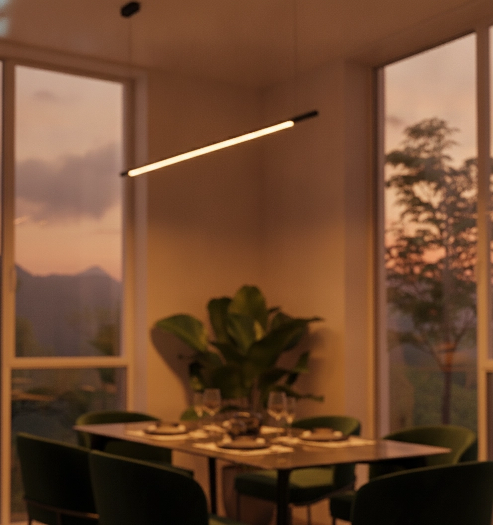 Suspension élégante Brillia noir 120cm
